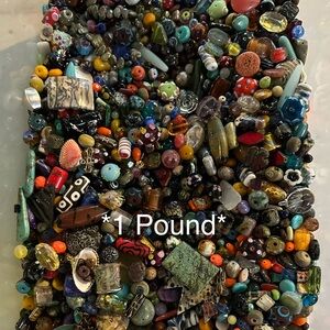 1 lb Bead lot - no plastic!